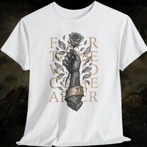 Forever Scarred Graphic T-Shirt | Gothic Rose Sword Shirt | Dark Fantasy Art Tee
